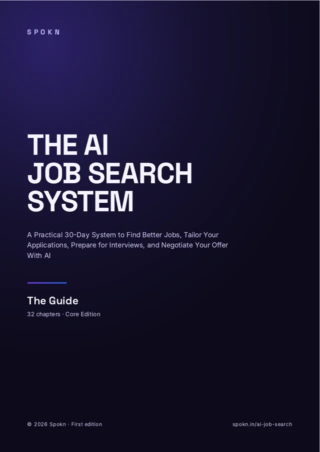 Cover of The AI Job Search System ebook by Spokn